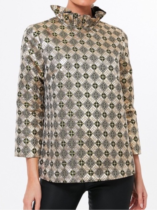 Tuckernuck Tops - TUCKERNUCK Faye Blouse in Champaign Large with Bow Tie Back